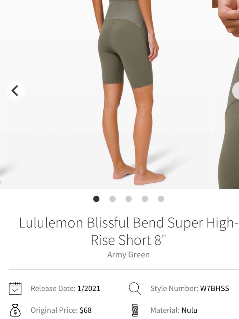 26. Size 4 LULULEMON Sage Green Nulu Bike Short